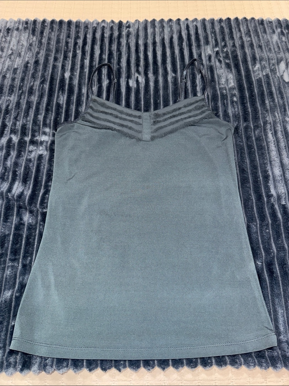 The Limited Black Strappy Camisole with Mesh Detail
